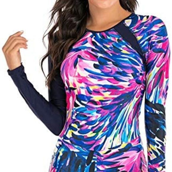 Womens Athletic Training Long Sleeve  Swimsuit - Picture 4 of 5